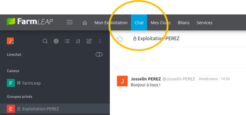 Le Chat FarmLEAP permet d'échanger à distance!
